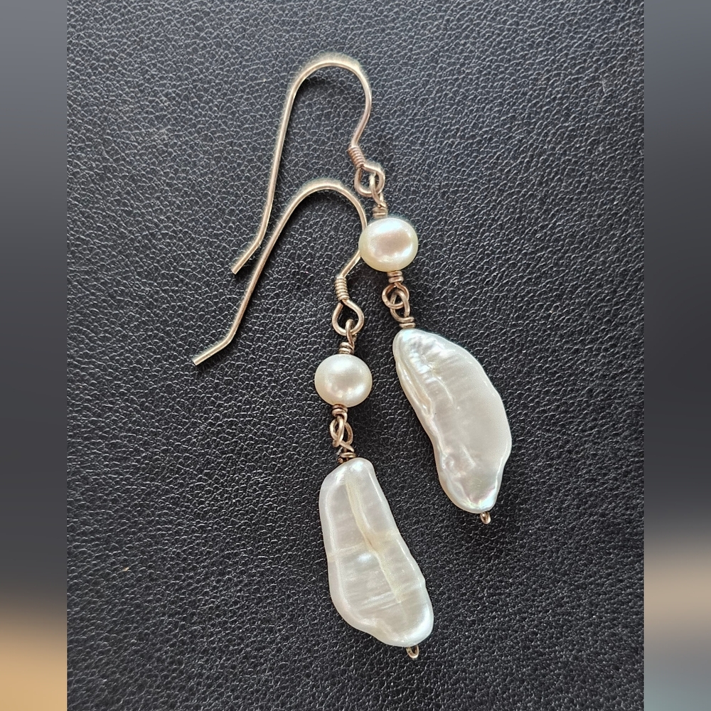 Sterling Pearl Earrings
